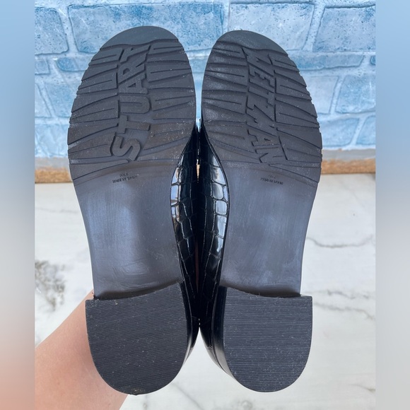 stuart weitzman croc embossed patent leather loafers size 8 - Picture 10 of 11